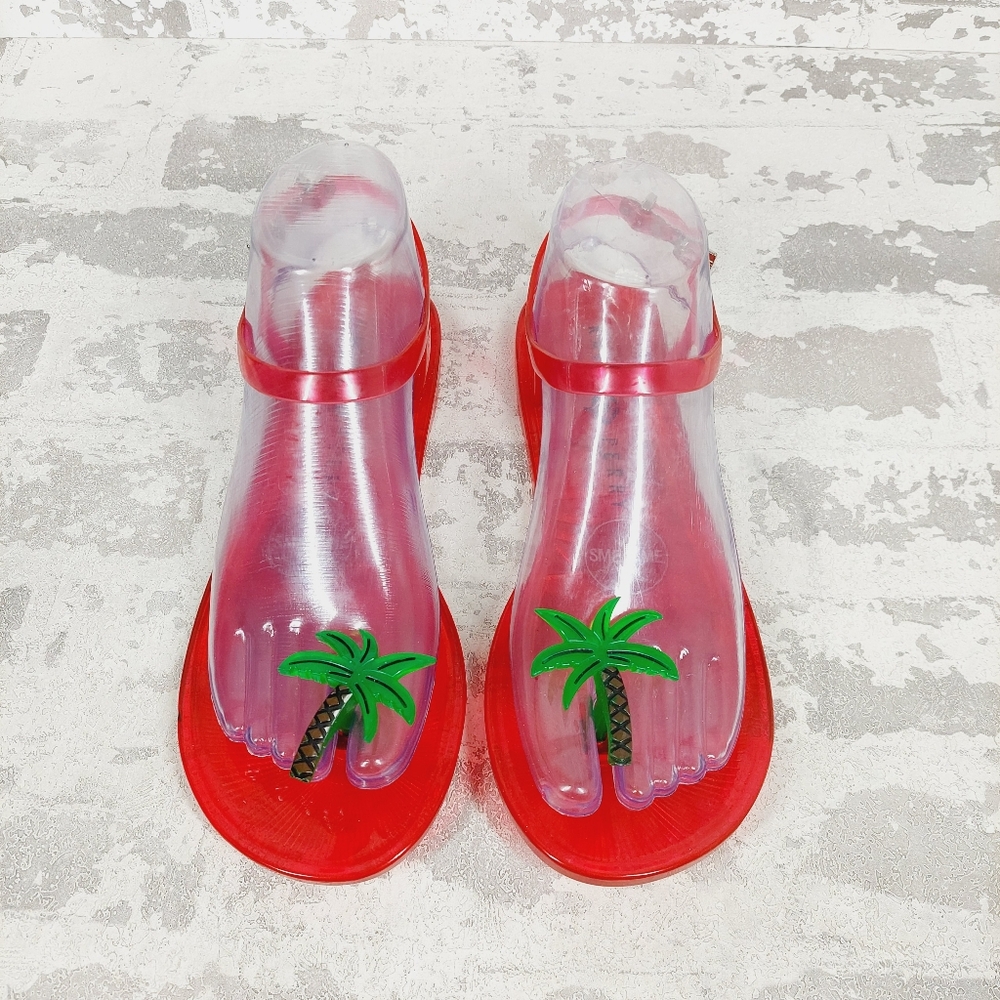 NEW Katy Perry Geli Red Green Summer Thong Flat Sandals E6